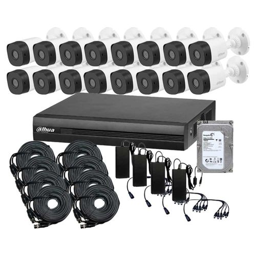 Kit CCTV Dahua 16 camaras bullet 5mpx Full Hd nocturna Movimiento