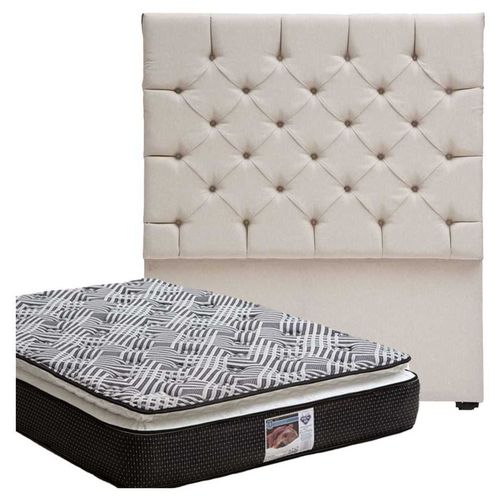 Cabecera Queen Size Dicasa Capri Biege + Colchón Spring Air Omega CZD
