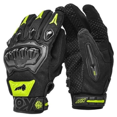 Guantes Para Moto Kov Delta Amarillo Con Limpiador De Mica Talla L