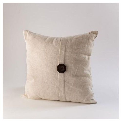 Cojin De Lino Boton Beige 45 X 45 - Beige