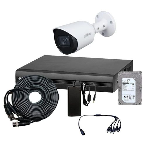Kit CCTV Dahua 1 Camara Bullet Microfono integrado 1Tb disco