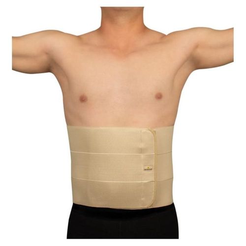 Faja Abdominal TriPanel Elástica Bandas Velcro Beige XG Benesta
