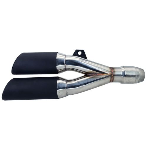 ESCAPE DEPORTIVO DOBLE SILENCIADOR PLATA/NEGRO
