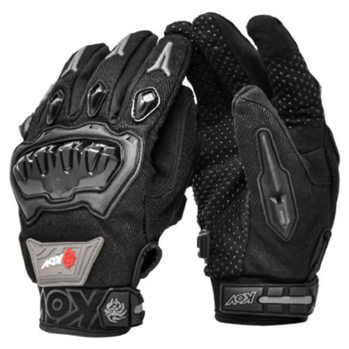 Guantes Para Moto Kov Delta Negro Con Limpiador De Mica Talla L