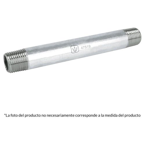 Niple, acero galvanizado, 1/2 x 10', cedula 40 Foset