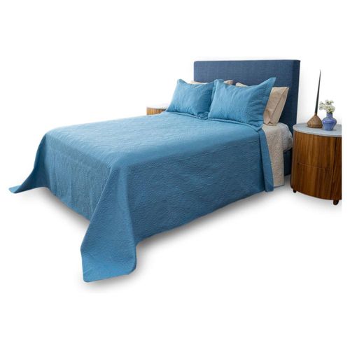 Colcha Gala Doble Vista Azul King Size