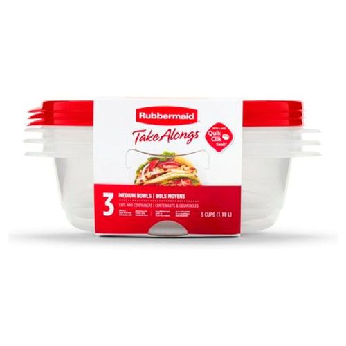 Set 3x Recipiente Alimentos Rubbermaid Tuper Plastico 5.0tz