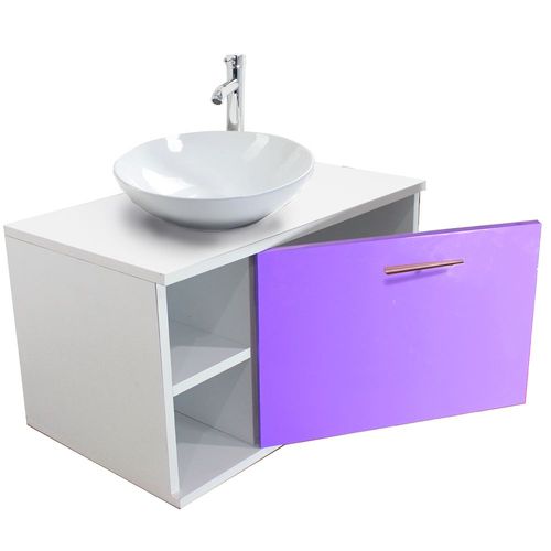 Gabinete Baño Flotante Monomando Ovalin armado Morado