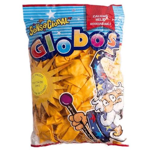 Globos Estandar 100 Piezas No 9/10 Botón de oro Sensacional