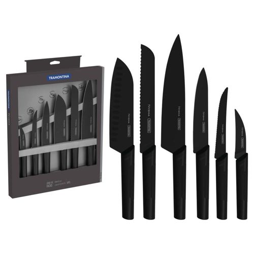 Juego de Cuchillos 23699081 Nygma Tramontina Negro 6pz -End-