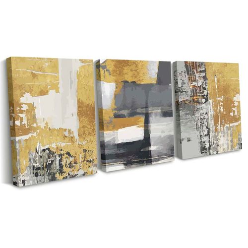 Set 3 Cuadros Decorativos Canvas Mural de Pintura Abstracta 40x60