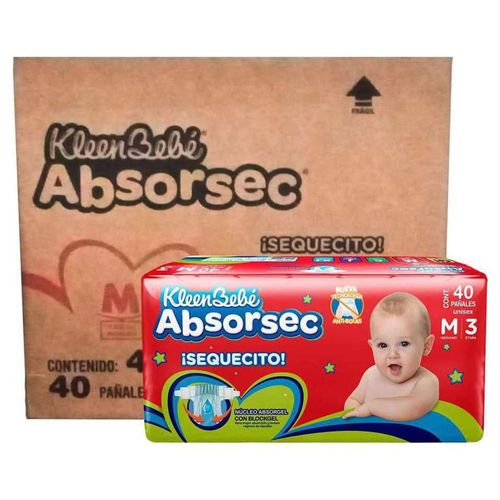 Pañal Kleen Bebé Absorsec Mediano 160pz