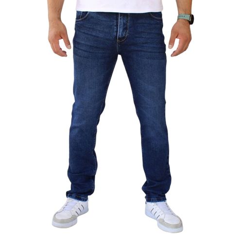 Pantalón de mezclilla stretch Slim Fit color azul petróleo