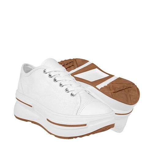 TENIS CASUALES DAMA STYLO 9311 TEXTIL BLANCO