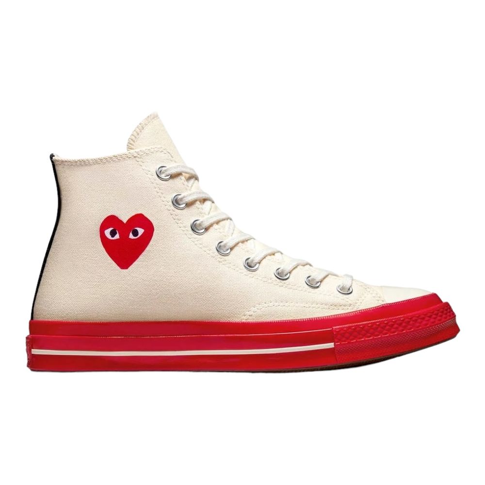 Tenis Converse x Comme des Garcons PLAY Chuck 70 de bota beige