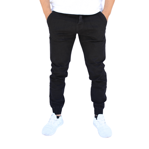 Jogger de gabardina stretch color negro