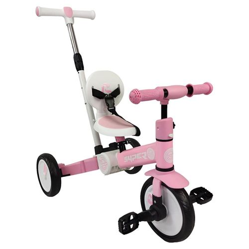 Triciclo para Niños 4 en 1 Bicicleta de Equilibrio y Balance Rosa