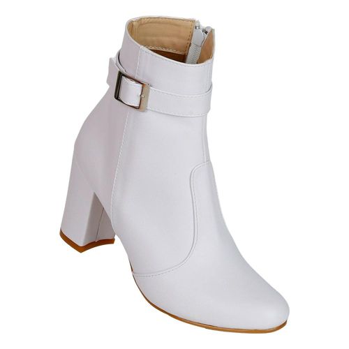 Botín Mujer Formal Tacón Blanco Stfashion 00303107