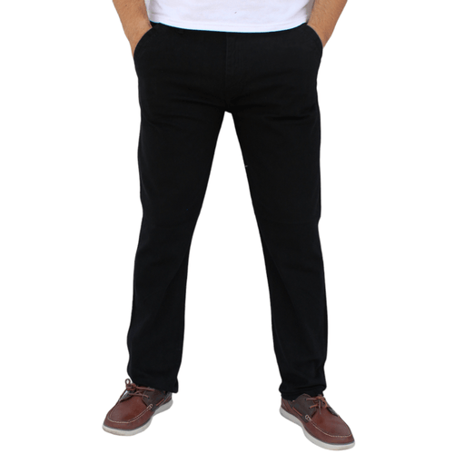 Pantalón recto de gabardina stretch color negro