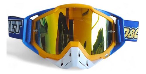 Google Deportivo Para Moto Cross Premium Naranja Con Blanco