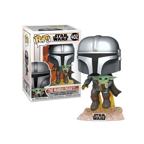 Funko Pop Star Wars: El Mandaloriano - Mandaloriano Volando con Baby Yoda