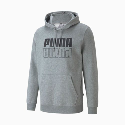 Sudadera Puma Power Logo Hoodie Hombre 589409 Gris