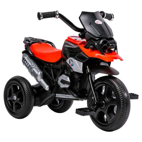 Triciclo para Niños con Diseño de Moto y Luz Frontal Rojo