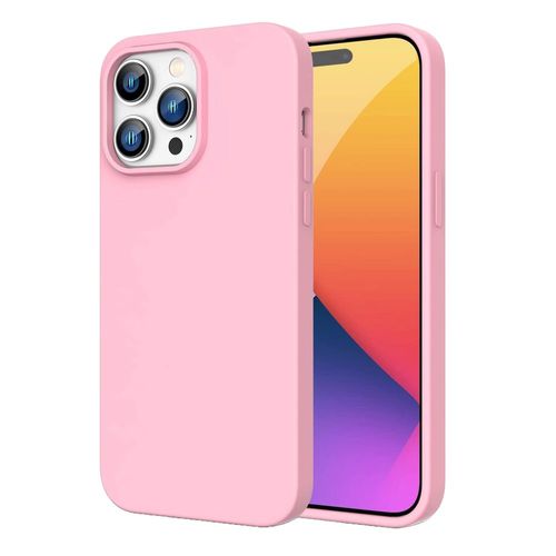 Funda Para iPhone 14 Pro Max Silicon Premium Interior Afelpado Rosa