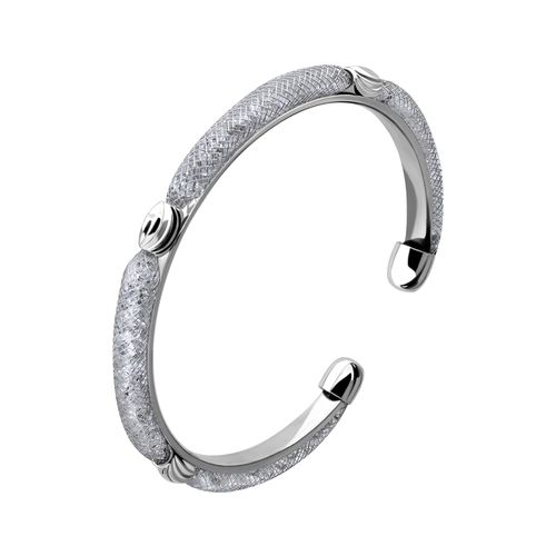 Brazalete Ocean Heart, Baño oro blanco, 18K, OH16-837