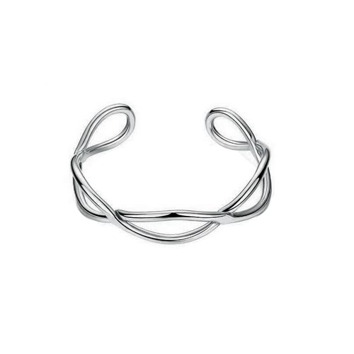 Brazalete Ocean Heart, Baño oro blanco, 18K, OH19-87