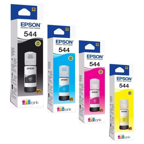 KIT TINTA EPSON T544 NEGRO,CIAN,MAGENTA,AMARILLO COM/L1110/LL1210/L3110/L3150/L3160 T544520-4P