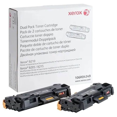 KIT 2 TONER XEROX 106R04349 NEGRO 6000 PAGS B205/B210/B215