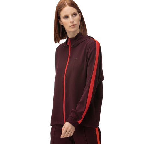 Sudadera Lacoste con Capucha color Vino para Mujer