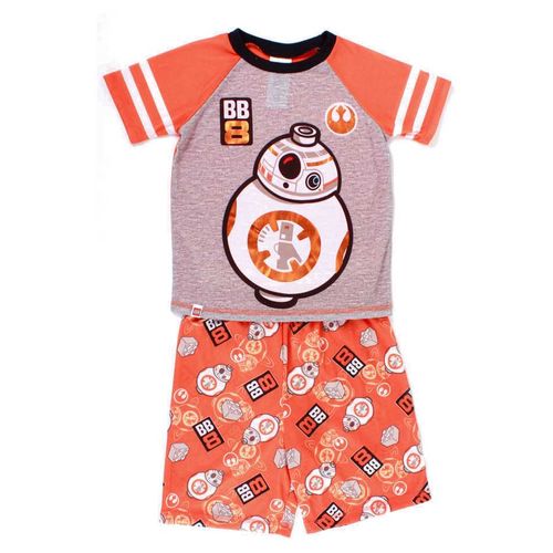 Pijama Lego Wocoro Color Naranja Con Gris Star Wars BB-8 Short