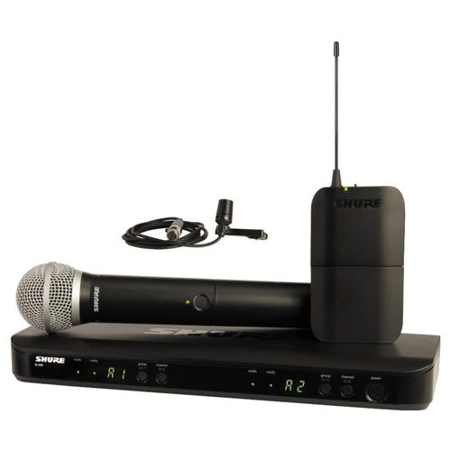 Set de micrófonos inalámbricos Shure BLX1288-CVL solapa y mano/cardioides