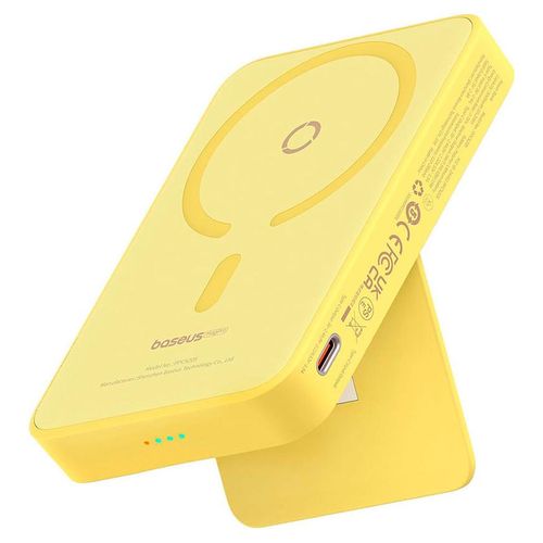 Power Bank Magnética 5000 mAh PD 20W Baseus Soporte y USB-C Amarillo