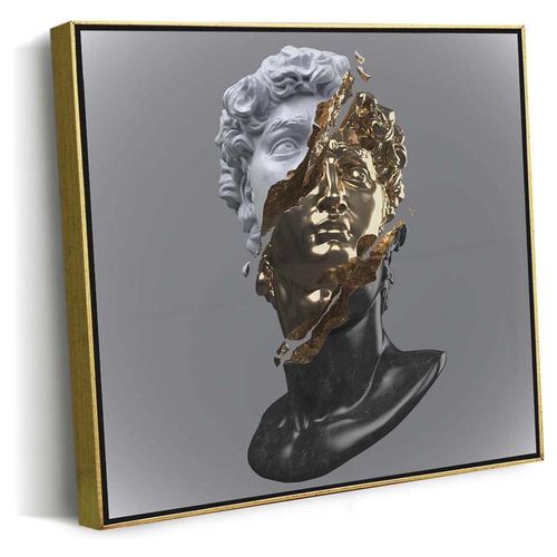 Cuadro Decorativo Canvas Busto de Mármol de David con Marco 120x120