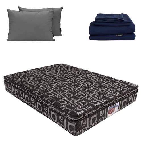 Colchón Queen Size Morgan + Almohadas 2 Pack + Sábanas Softy CZD