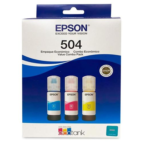 KIT TINTA EPSON T504 3 PZAS CYAN,MAGENTA,AMARILLO L310/380/395/495