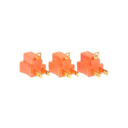 3 pack blister adaptador clavija naranja 3 a 2 patas laton