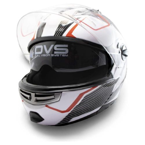 Casco Motociclista Doble Visor Blanco/rojo Grande Ff-001 Bmd