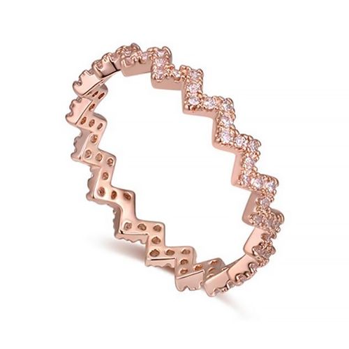 Anillo Ocean Heart, Baño oro rosa, 18K, AC18-272-6, Talla 6