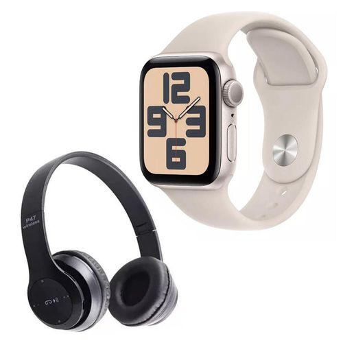 Apple Watch SE 2da Gen 44mm Plata M/L + Audífonos Bluetooth