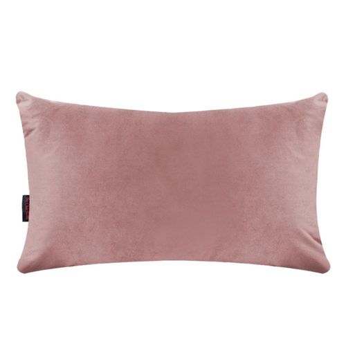Cojín Decorativo Rectangular para Sala o Cama. Funda en Terciopelo Color Salmón. Cierre Invisible