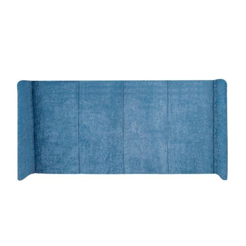 Cabecera para Cama Matrimonial Tapizada Color Azul. Acolchada con Hule Espuma. Estructura de Madera Industrial