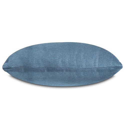 Cojín Decorativo Rectangular para Sala o Cama. Funda de Lino Azul con Cierre Invisible