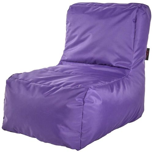 Puff Infantil para Interior y Exterior. Funda de Tela Poliéster Morado Impermeable y Relleno de Microperlas de Poliestireno