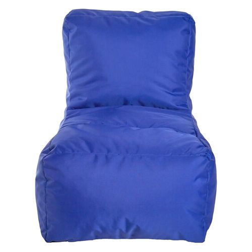 Puff Infantil para Interior y Exterior. Funda de Tela Poliéster Azul Rey Impermeable y Relleno de Microperlas de Poliestireno