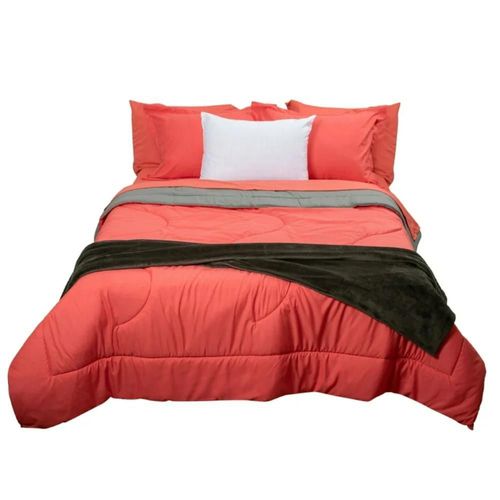 Set de Cama Spring Air Coral-Gris Individual