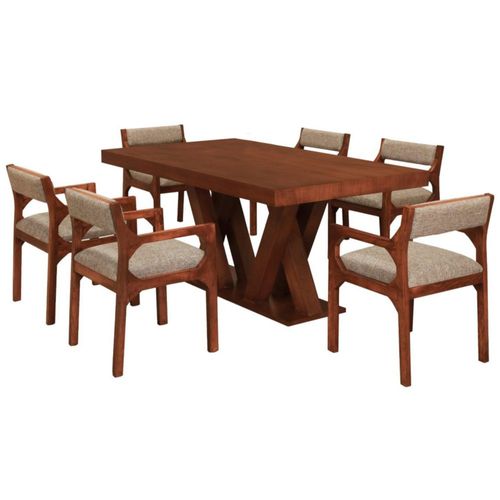 Comedor 6 Sillas Nazli Nogal Kessa Muebles